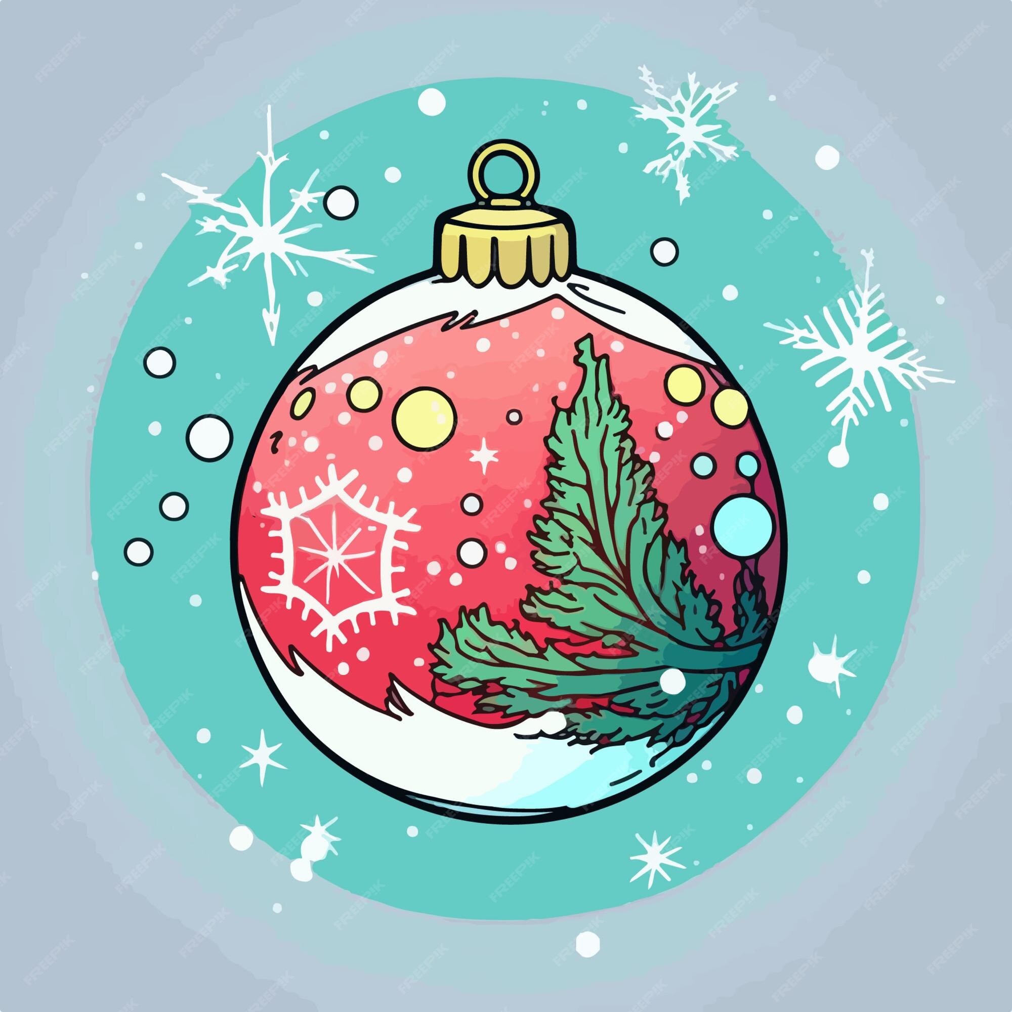 Premium Vector | Christmas ball sticker xmas balls printable ...