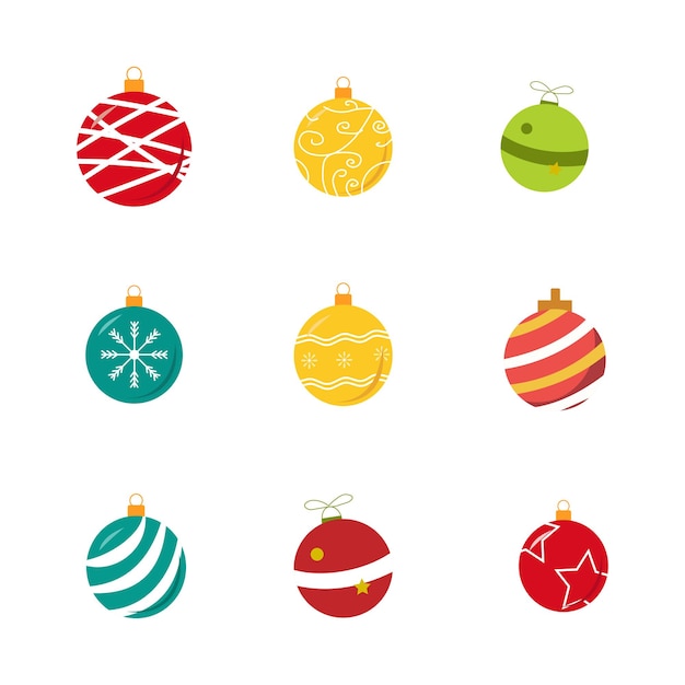 Christmas ball vector in vintage style with various patterns