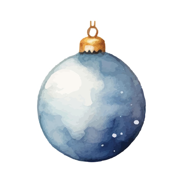 Christmas ball watercolor Christmas illustration on white background