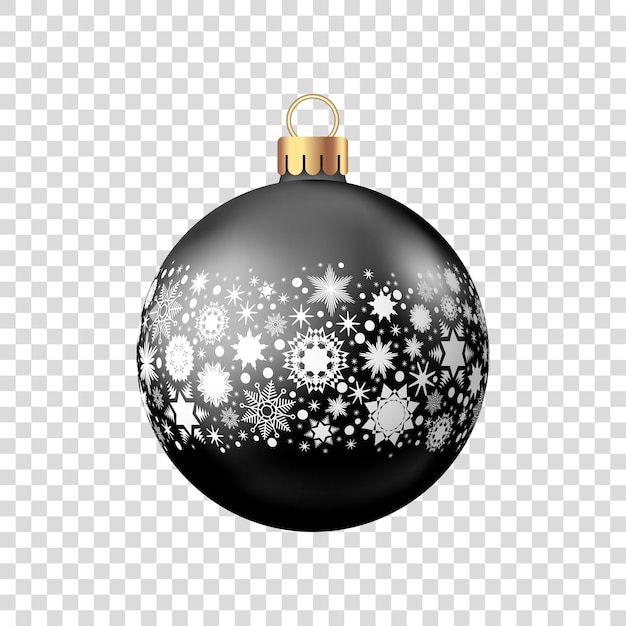 Vector christmas  ball  with pattern  isolated on white background