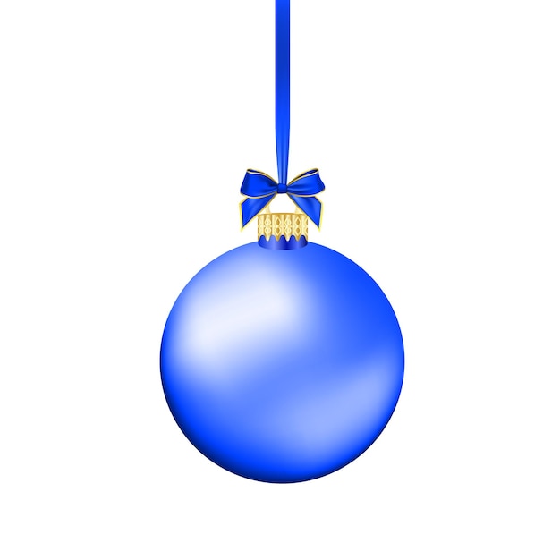 Christmas ball with ribbon.