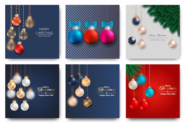 Christmas balls background, christmas social media post,christmas wish card