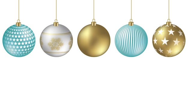 Рождественские шары фон с праздничными хлопьями и украшениями звезд