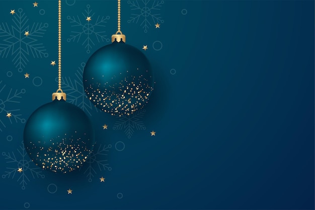 Christmas balls background with text space