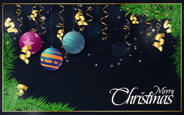 Christmas balls banner design