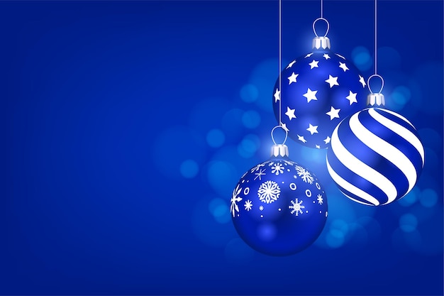 Christmas balls on blue background