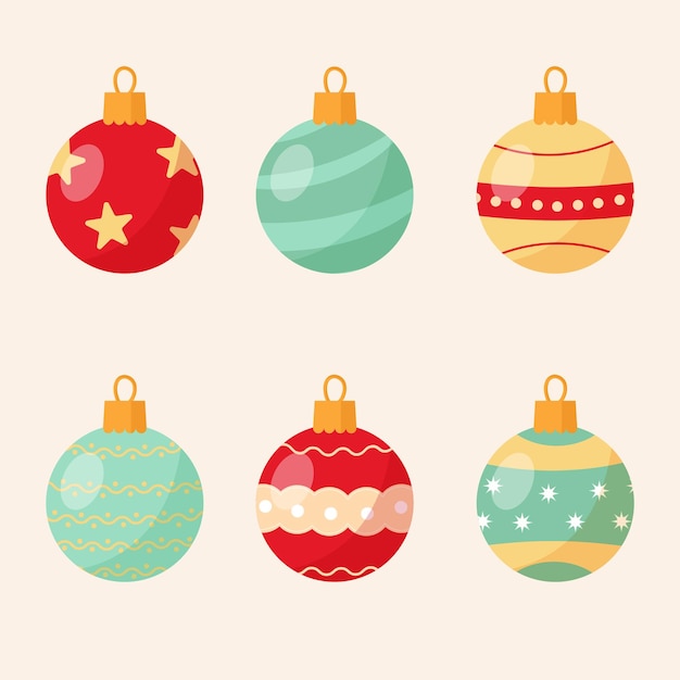 Christmas balls in a flat style Vector illustration