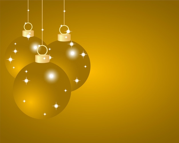 Christmas balls on a golden background