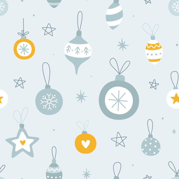 クリスマス ボール パターン包装紙と繊維のシームレスなベクトルお祝い印刷