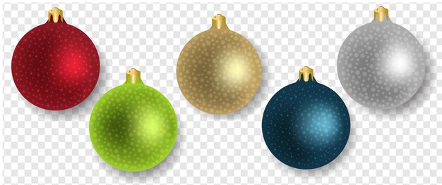 クリスマスボールセット孤立イラスト