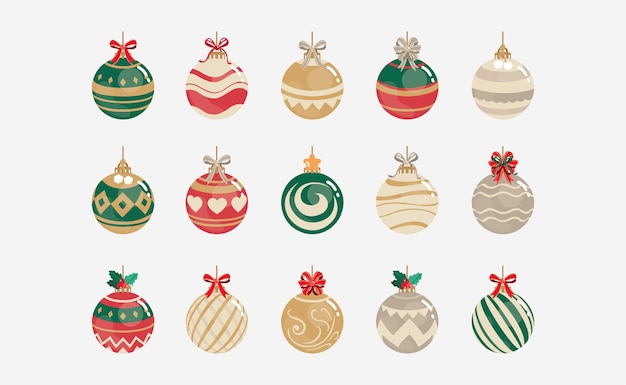 Christmas Balls vector in flat design