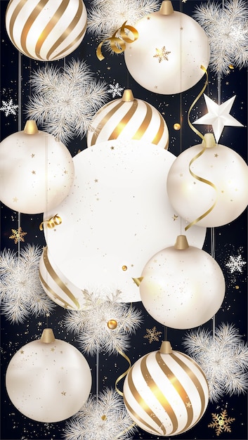 christmas balls, Vertical banner template