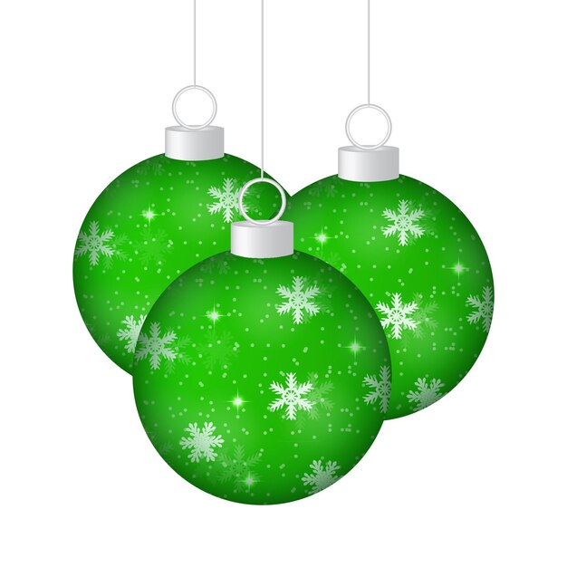 Christmas balls on a white background