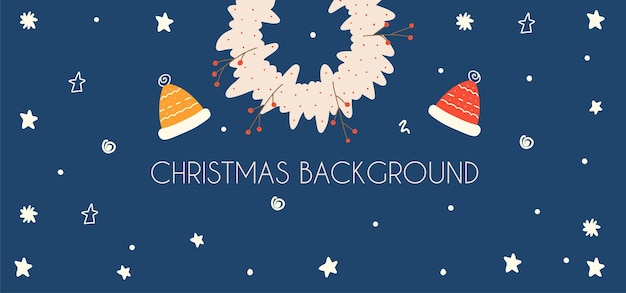 Christmas banner, background. vector illustration in flat style