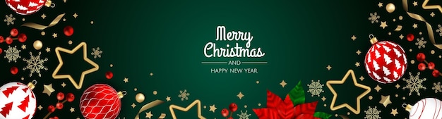 크리스마스 배너 배경 위에서 본 크리스마스 개체 Backgroundmerry Christmas And Happy New Year