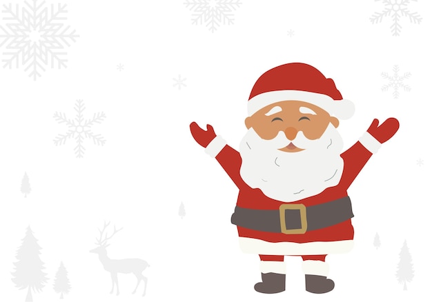 Vector christmas banner cartoon vector illustration of santa claus with snow decorated christmas