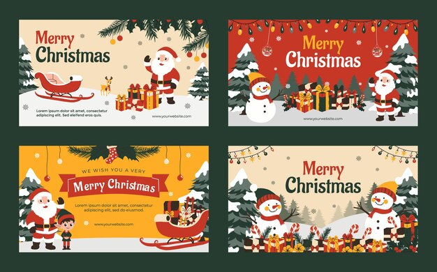 Vector christmas banner collection