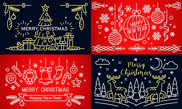 Christmas banner set