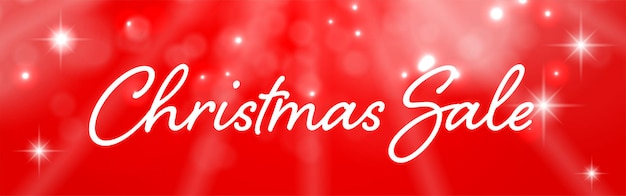 Vector christmas banner with glittering red background