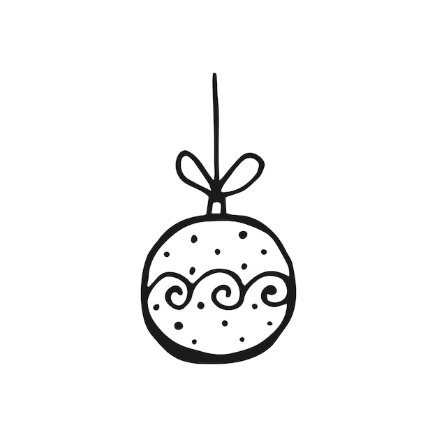 Vector christmas bauble hand drawn vector illustration