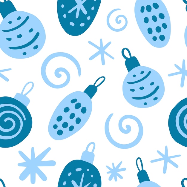 Christmas baubles seamless pattern