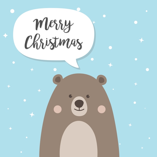 Vector christmas bear stripfiguur