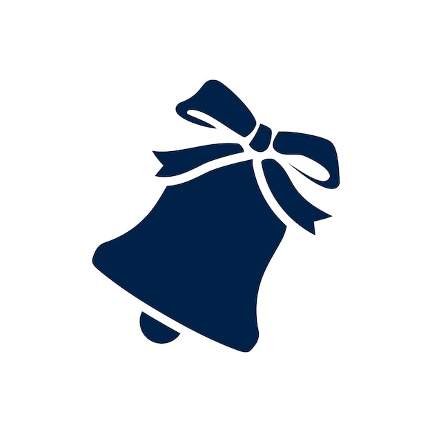 Шаблон логотипа рождественского колокола, изолированный на белом фоне