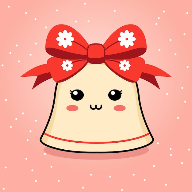 Vector christmas bell kawaii christmas character