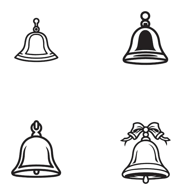 Vector christmas bell vector minimal flat icon pack