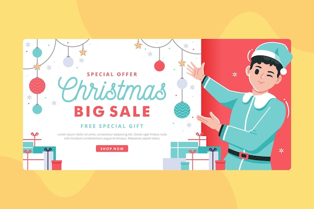 christmas big sale banner illustration