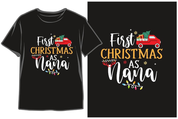 Vector christmas black tshirt design festive tshirt vector holiday apparel