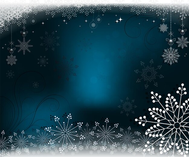 Christmas blue background postcard