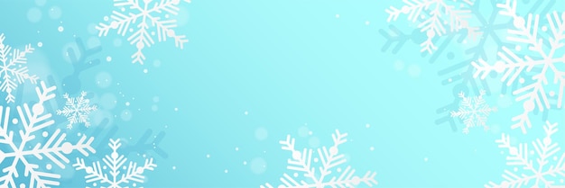 Christmas blue background with snow and snowflake Christmas card with snowflake border vector illustration