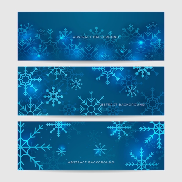 Christmas blue background with snow and snowflake