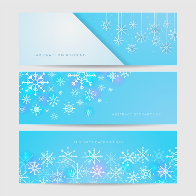 Christmas blue background with snow and snowflake