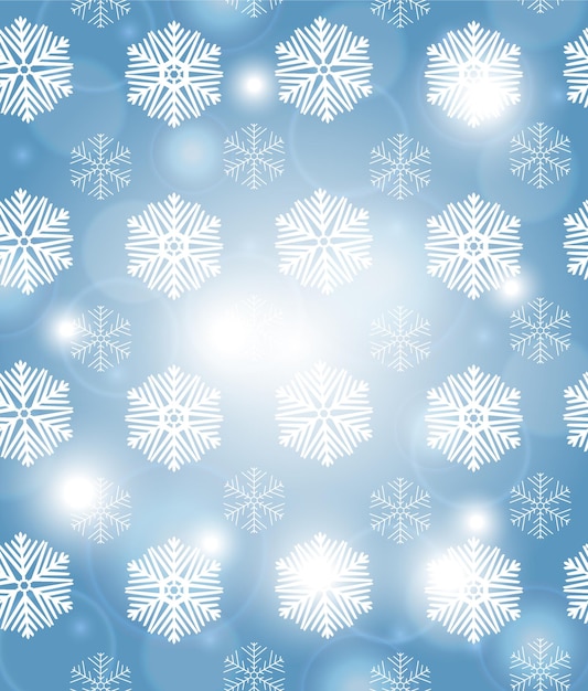 Christmas blue background with snowflakes vector illustration