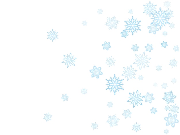 Vector christmas blue snowflakes blizzard stream in the light