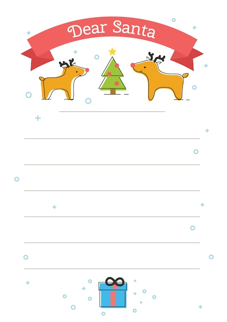 Vector christmas blue wishlist