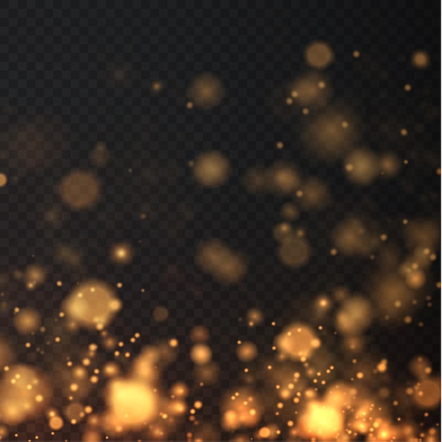 Christmas Bokeh light lights effect background Christmas background of shining dust gold.