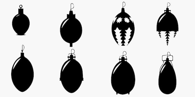 Christmas bomb silhouette vector illustration