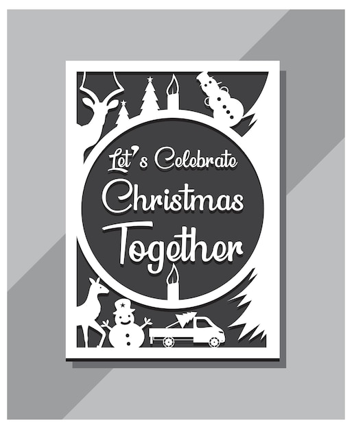 Vettore christmas bookmark laser cut set