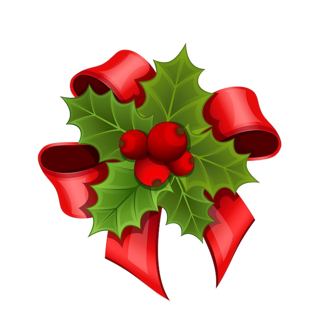 Vector christmas bouquet of holly