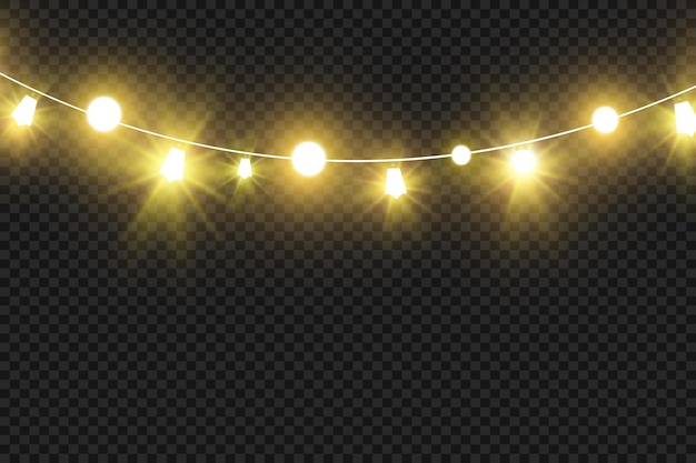 Christmas bright beautiful lights design elements Glowing lights for design of Xmas greeting card