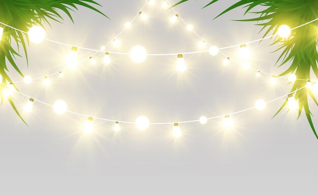 Christmas bright beautiful lights design elements Glowing lights for design of Xmas greeting card