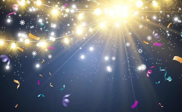クリスマスの明るい美しいライト デザイン要素 クリスマスのグリーティングカードのデザインのための輝くライト