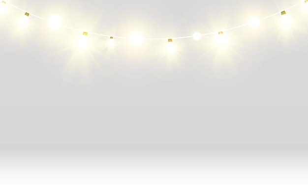 Christmas bright beautiful lights design elements Glowing lights for design of Xmas greeting