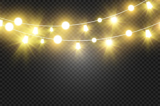 クリスマスの明るい美しいライトのデザイン要素クリスマスの挨拶のデザインのための輝くライト