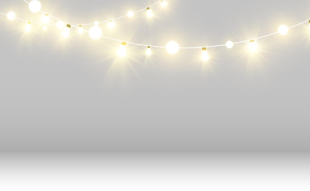 クリスマスの明るく美しいライトのデザイン要素輝くライト