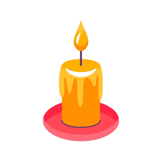 Christmas candle, Festive candles. Christmas, New Year sketch drawing. Vector illustration