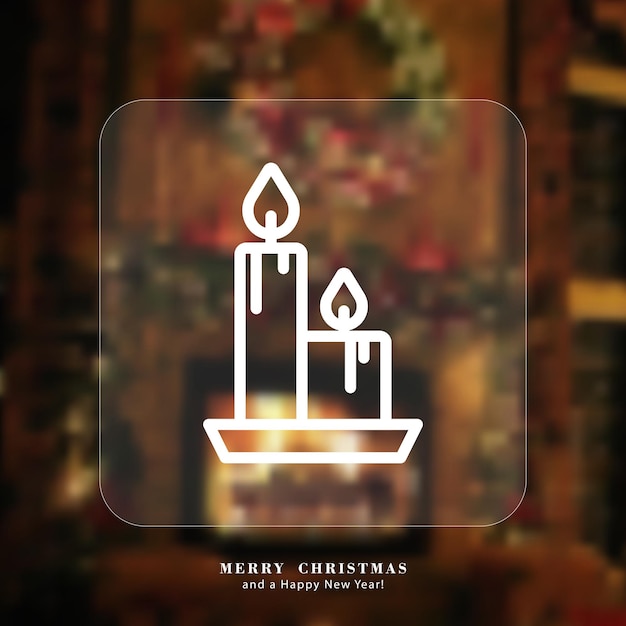 Christmas candle icon. merry christmas and a happy new year greating card. new year's mood. vector eps 10. isolated on decor background